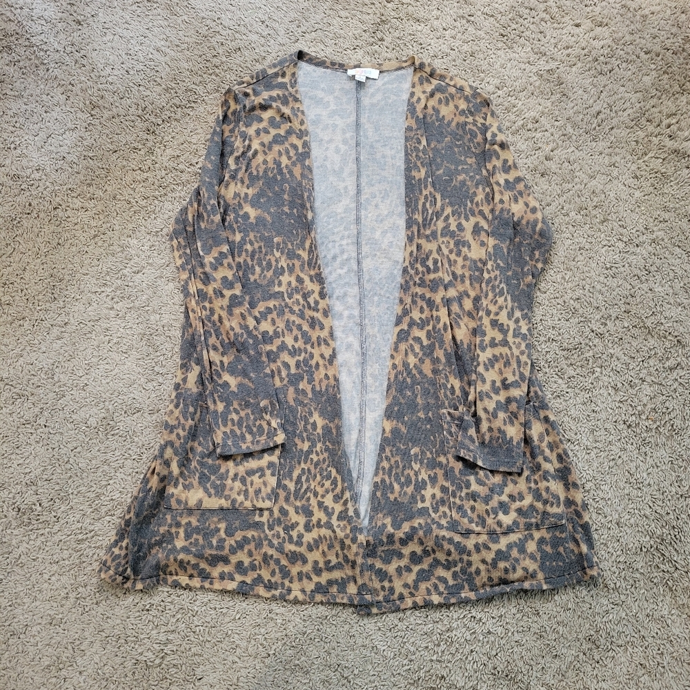 LuLaRoe Gray Leopard Cardigan